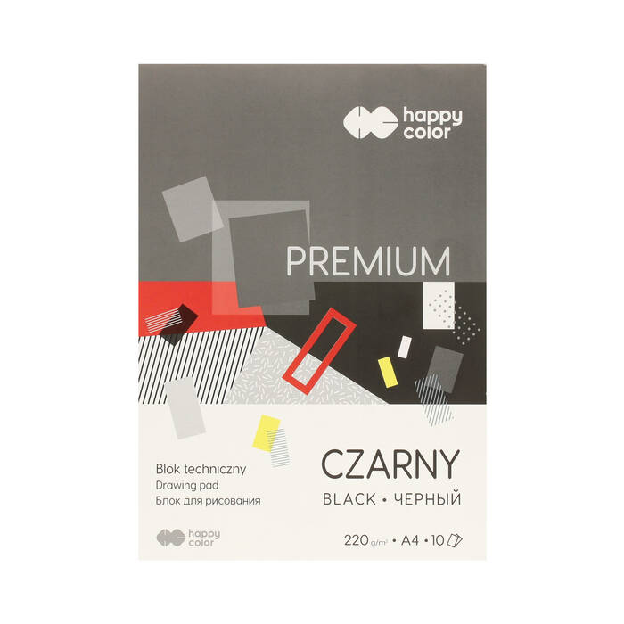 Blok techniczny A4/10 czarny Happy Color ST7589 01