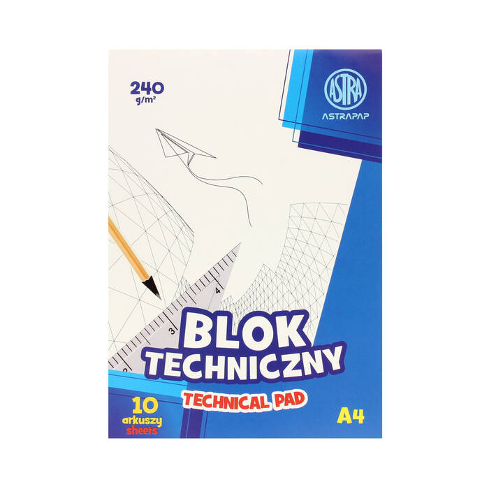 Blok techniczny A4/10 biały 240g Astra 106119006 VK2008 01