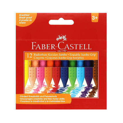 Kredki świecowe 12kol trójkatne Jumbo Faber Castell 122540 FC1091 01