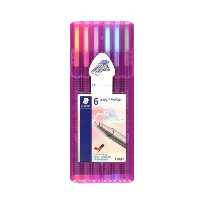 Cienkopis 0.3mm 6kol pastel Triplus Staedtler S334 SB6PA ST1144 01