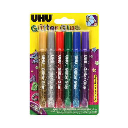 Klej brokatowy glitter glue orig 6x10ml UHU U39040 UH5034 01