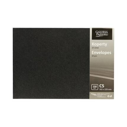Koperty C5 czarne Pearl 150g (10) AG6018 02