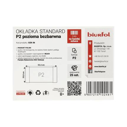 Okładka podręcznikowa pozioma P2-208 plastyka Biurfol (25) BF2516 02