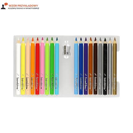 Kredki ołówkowe 18kol trójkątne + temperówka Bambino MJ1494 02