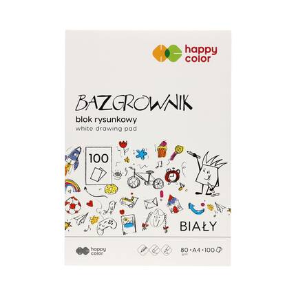Blok rysunkowy A4/100 biały 80g Happy Color bazgrownik ST7947 01