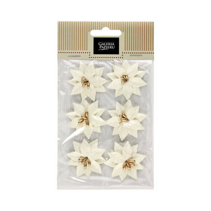 Kwiaty papierowe Poinsecja biała (6) AG4232 01
