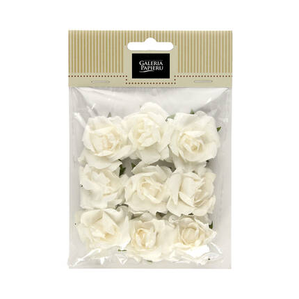 Kwiaty papierowe samoprzylepne Róże białe (9) AG4234 01