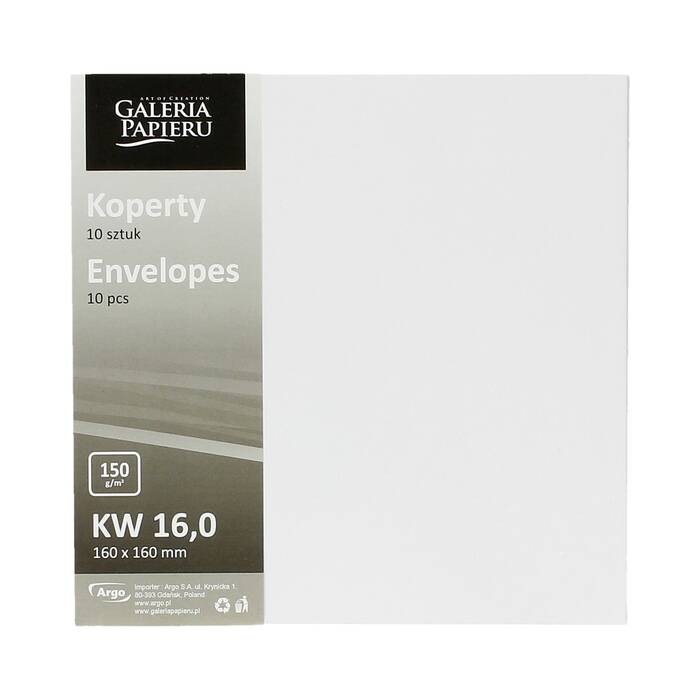 Koperty 160x160 gładkie białe 150g - 10 szt. w opak. AG7206 03