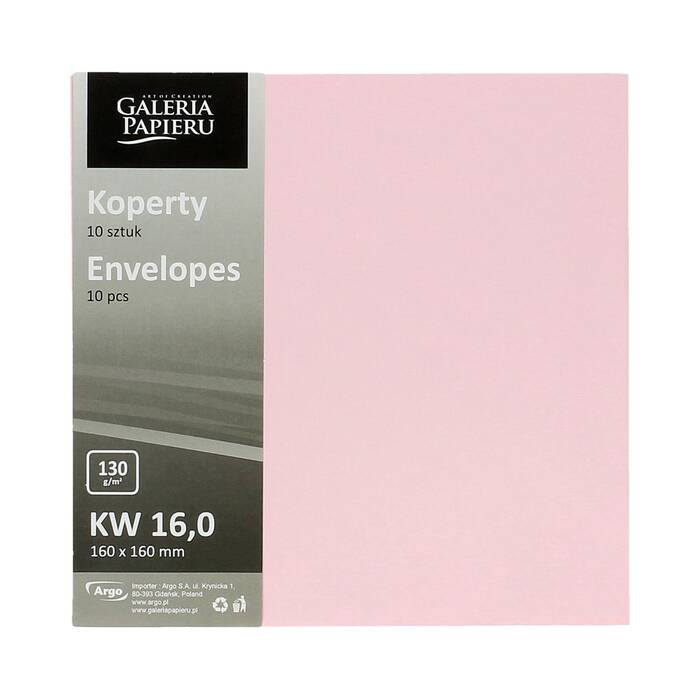 Koperty 160x160 różowe satyna gładkie 130g (10) AG7819 02