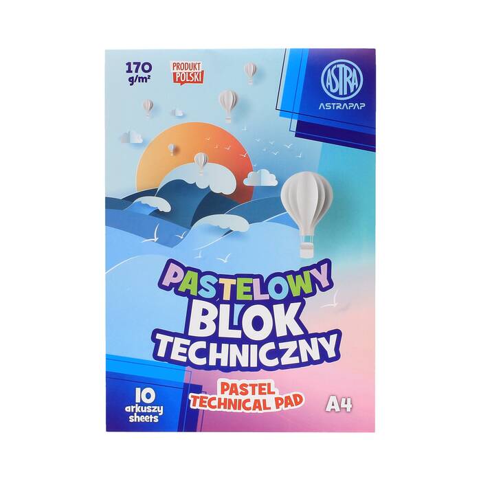 Blok techniczny A4/10 kolor pastel Astra 170g AZ0324 01