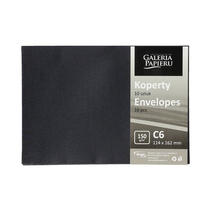 Koperty ozdobne C6 czarne Pearl 150g/m2 (10) AG7121 02