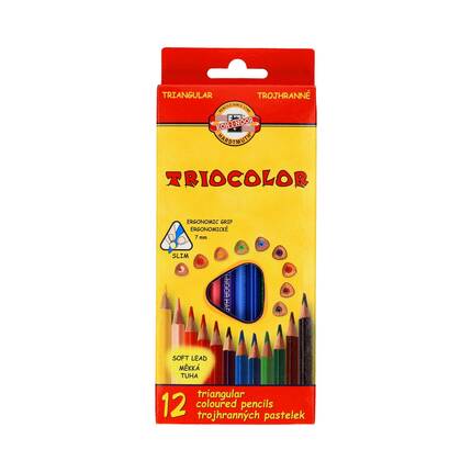Kredki ołówkowe 12kol TrioColor KIN 3132 AR6473 01