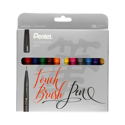 Pisaki artystyczne 12kol Touch Brush Pen Pentel SES15C-ST12PL PN6350 01