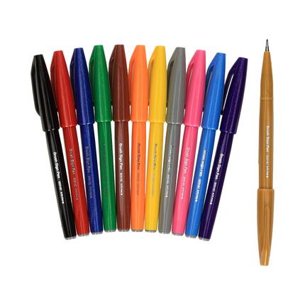 Pisaki artystyczne 12kol Touch Brush Pen Pentel SES15C-ST12PL PN6350 02