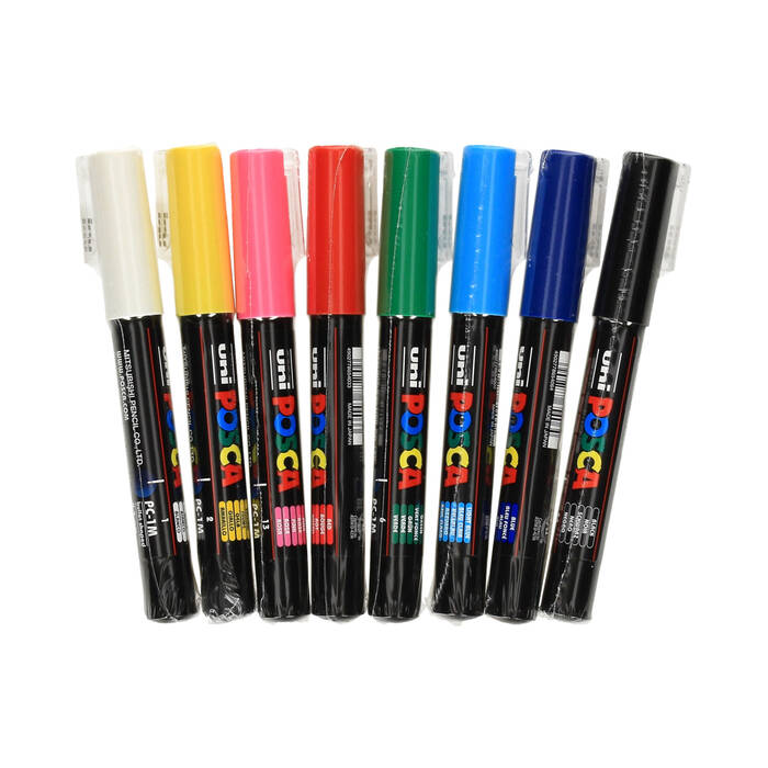 Marker plakatowy 0.7mm 8kol okrągły Posca PC-1M UN1187 03