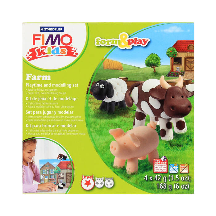 Modelina zestaw 4kostki 42g Farma FIMO ST7961 01