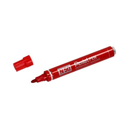 Marker permanentny 1.5mm czerwony okrągły Pentel N50 PN5137 02