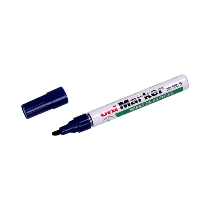 Marker permanentny 1.0-5.0mm niebieski ścięty Uni 580B UN5018 02