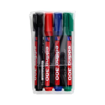 Marker permanentny 1.5-3.0mm 4kol okrągły Edding 300 VG1002 01