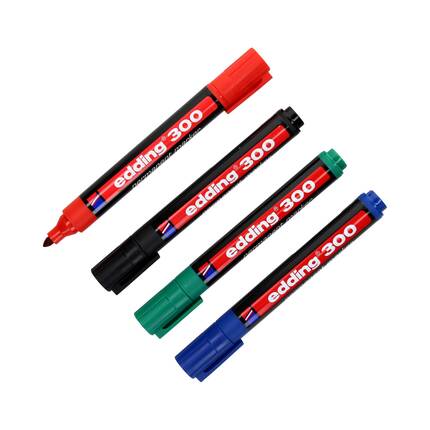Marker permanentny 1.5-3.0mm 4kol okrągły Edding 300 VG1002 02