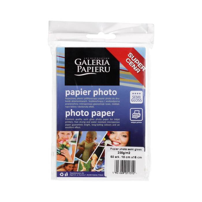 Papier foto 10x15 200g/m2 półbłysk Argo - 50 ark. AG7064 01