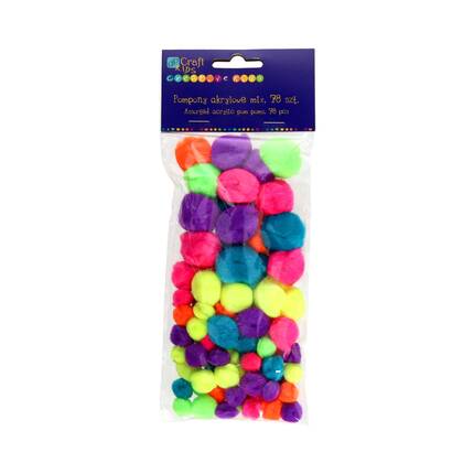 Pompon akrylowy neon mix (78) DP9100 01