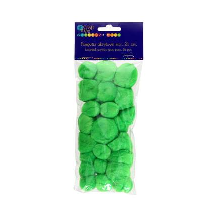 Pompon akrylowy zielone mix (24) DP9611 01