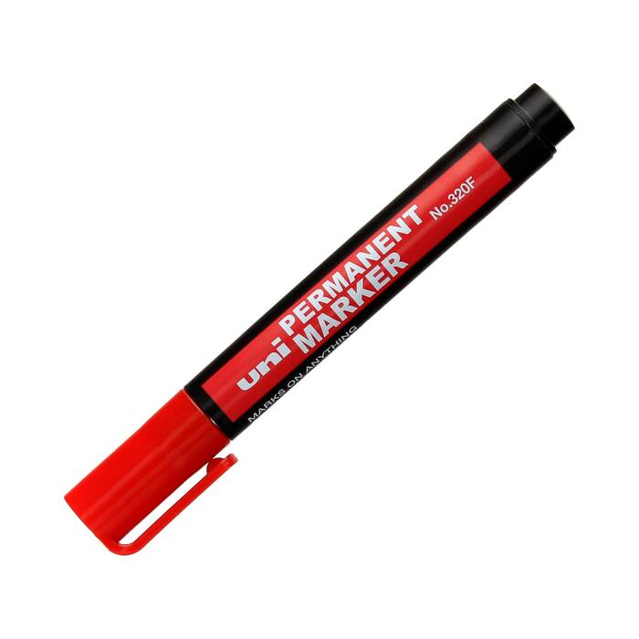 Marker permanentny 1.0-3.0mm czerwony okrągły Uni NO-320F UN5930 01