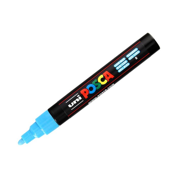 Marker plakatowy 1.8-2.5mm jasnoniebieski okrągły Posca PC5M UN5725 02