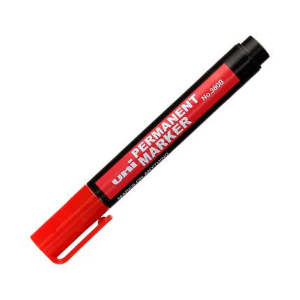 Marker permanentny 1.0-4.5mm czerwony ścięty Uni NO-380B UN5934 01