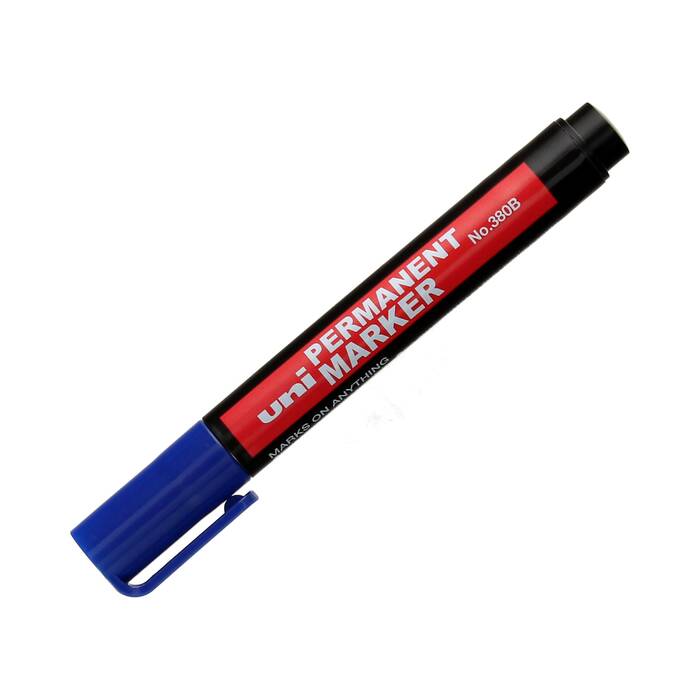 Marker permanentny 1.0-4.5mm niebieski ścięty Uni NO-380B UN5935 01