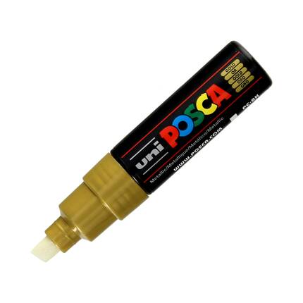 Marker plakatowy 8mm złoty ścięty Posca PC-8K UN5691 02