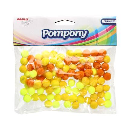 Pompony żółte 10mm - 100szt. w opak. VB8680 01