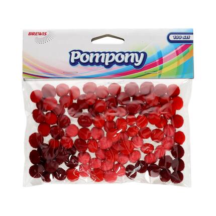 Pompony czerwone 10mm - opak. 100szt. VB8675 01