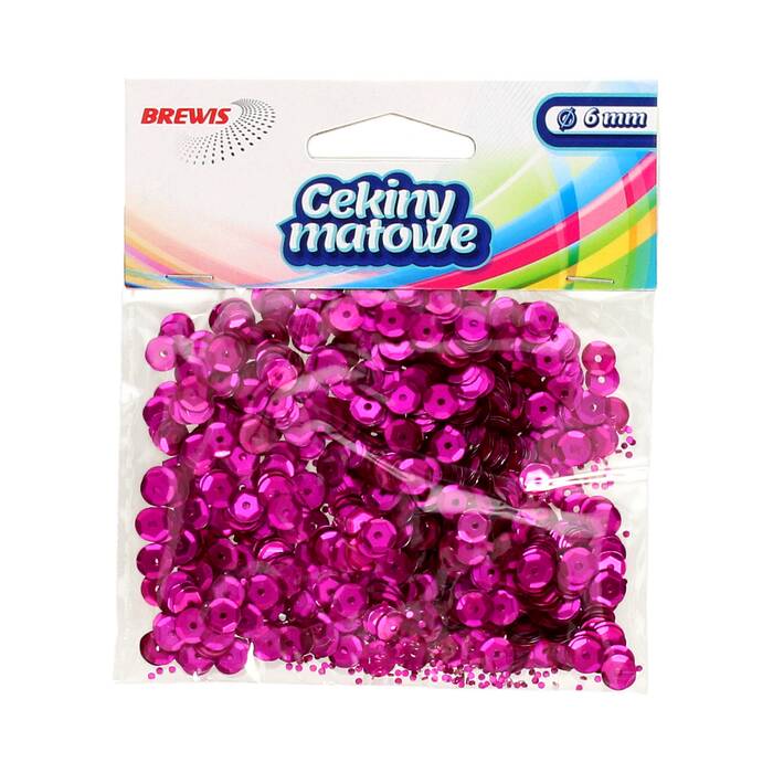 Cekiny matowe różowe M50 Brewis 6mm VB8619 01