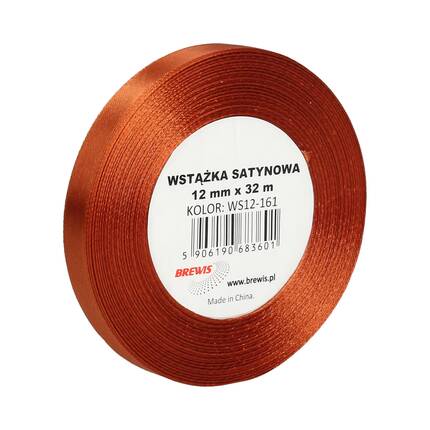 Wstążka dekoracyjna satynowa 12mm/32m miedziana Brewis 161 VB8484 01