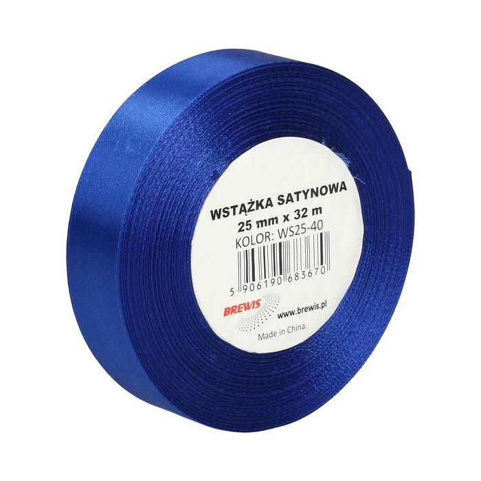 Wstążka dekoracyjna satynowa 25mm/32m ciemnoniebieska VB8526 01