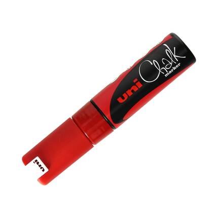 Marker kredowy 8mm czerwony ścięty Uni PWE8K UN5700 01