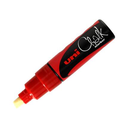 Marker kredowy 8mm czerwony ścięty Uni PWE8K UN5700 02