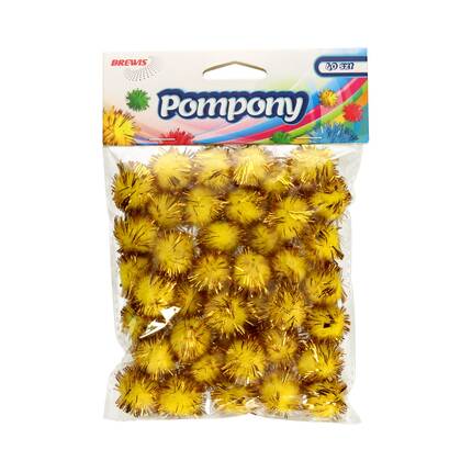 Pompony metaliczne 2cm złote 40szt. w opak. Brewis VB8782 01