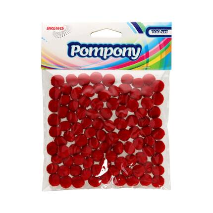 Pompony czerwone 10mm op. 100szt. Brewis VB8780 01