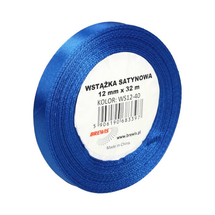 Wstążka dekoracyjna satynowa 12mmx32m ciemnoniebieska Brewis 40 VB8498 01
