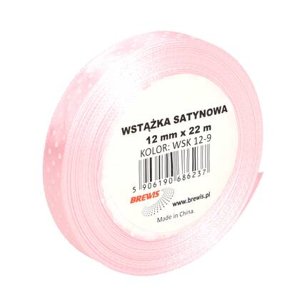 Wstążka dekoracyjna kropki 12mmx22m różowa Brewis VB8817 01