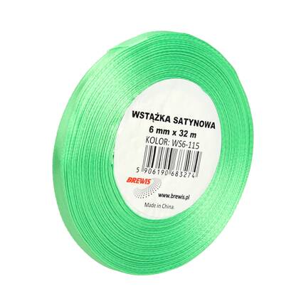 Wstążka dekoracyjna satynowa 6mmx32m zielona Brewis 115 VB8542 01