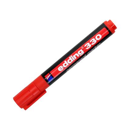 Marker permanentny 1.0-5.0mm czerwony ścięty Edding 330 EG1005 01