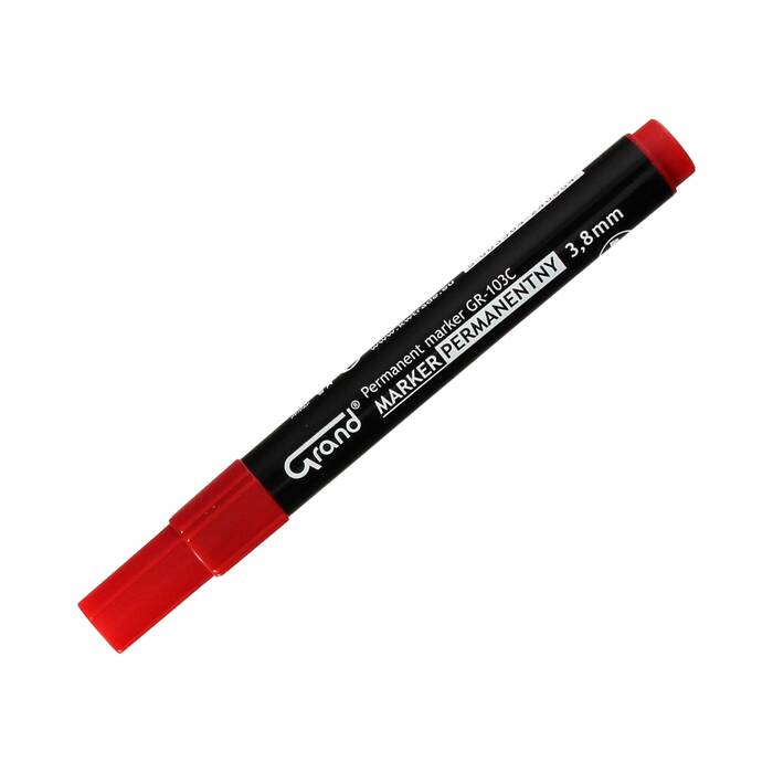 Marker permanentny 1-4.8mm czerwony ścięty Grand GR-103C KA6198 01