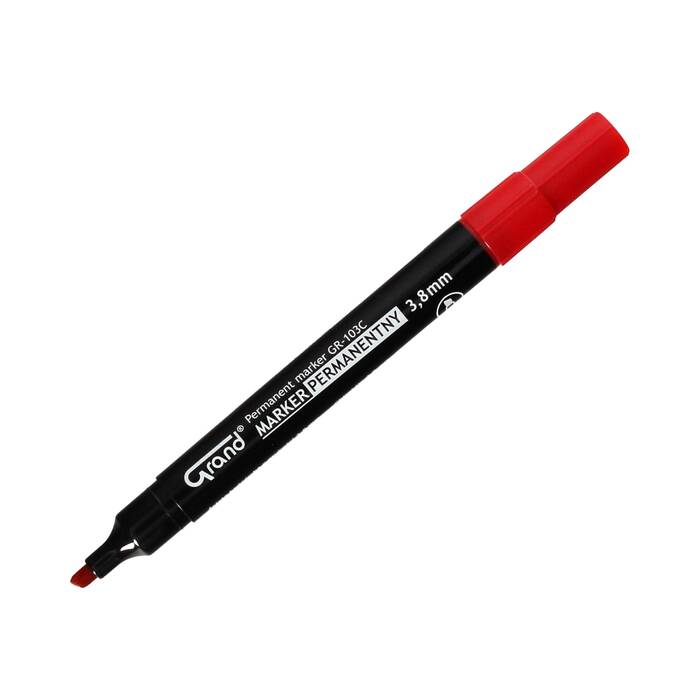Marker permanentny 1-4.8mm czerwony ścięty Grand GR-103C KA6198 02