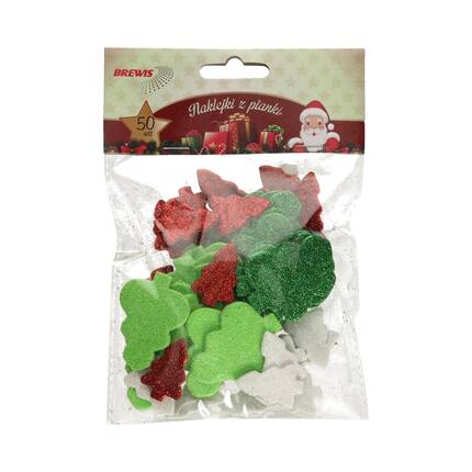 Naklejki ozdobne pianki choinki (50) Brewis PVX23 VB8973 01