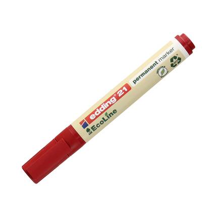 Marker permanentny 1.5-3.0mm czerwony okrągły Edding 21 EcoLine EG5137 01