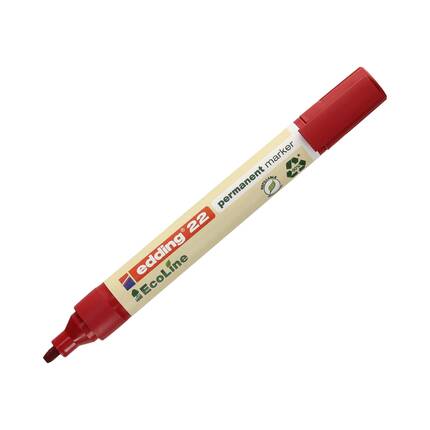 Marker permanentny 1.0-5.0mm czerwony ścięty Edding 22 EcoLine EG5107 02